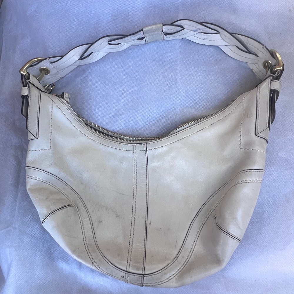 Coach Cream Leather Satchel